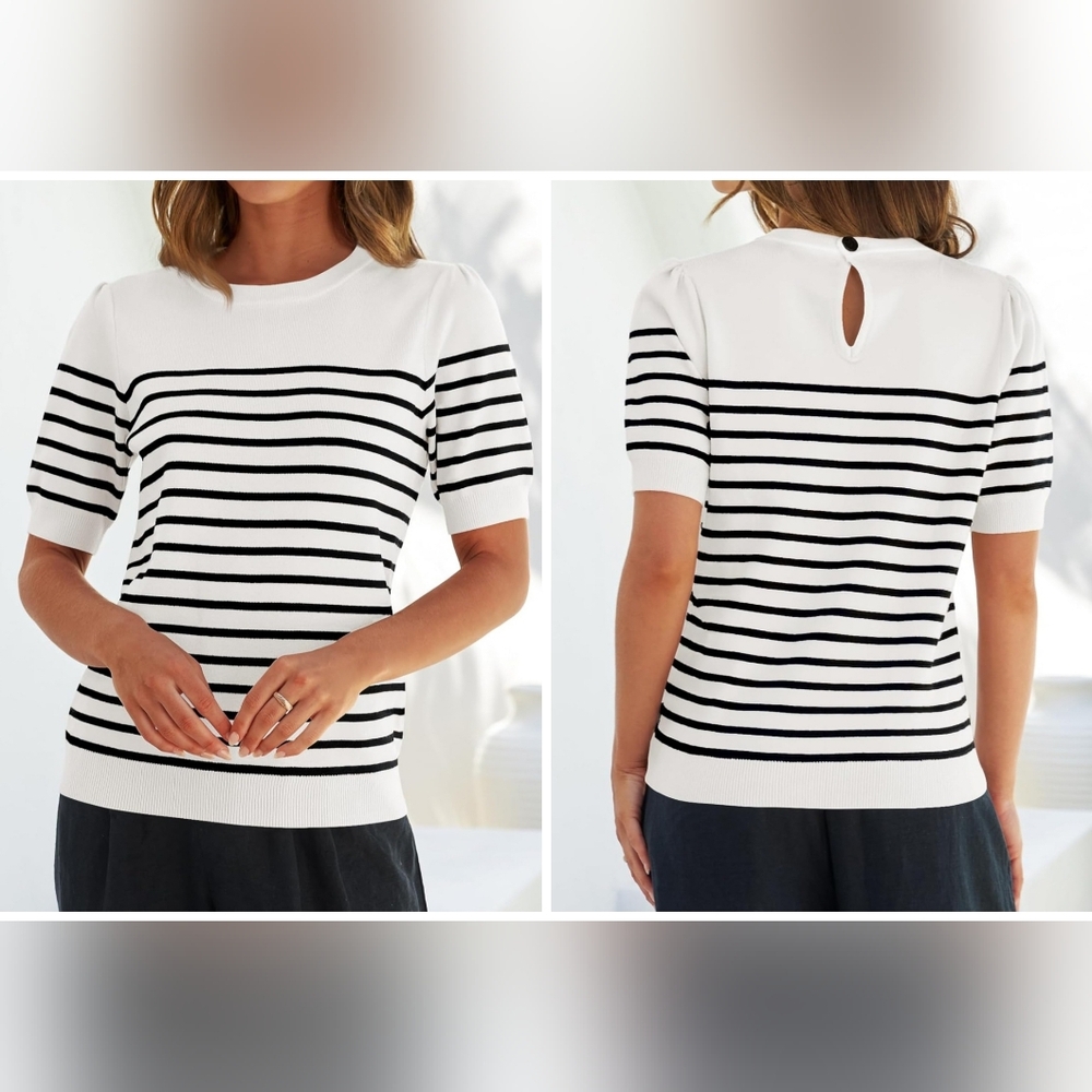 Classic Black and White Striped Tee